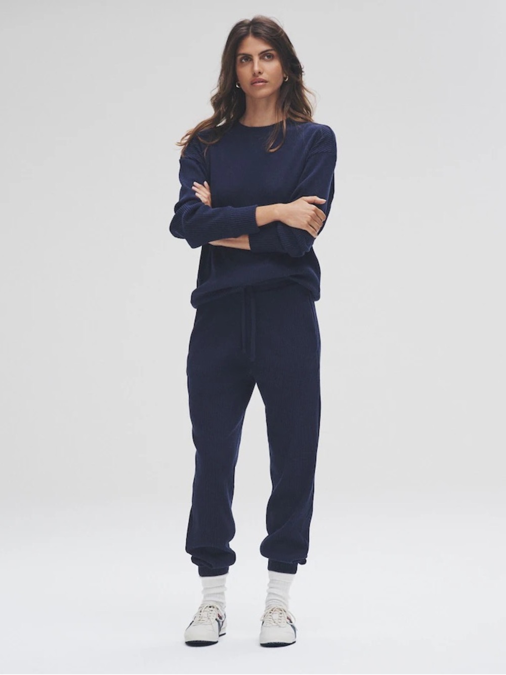 J Crew Jogger Crewneck Set in Navy 100% Cotton
